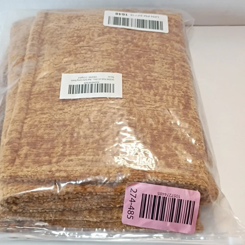 Pack of 2 Golden Brown Decorative‎ Throw Pillow Covers 22x22 Cozy Soft